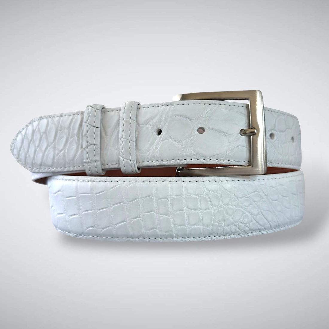 Matte Single-Piece American Alligator Belt – Dogwood