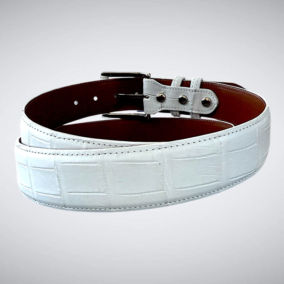 Matte Single-Piece American Alligator Belt – Dogwood