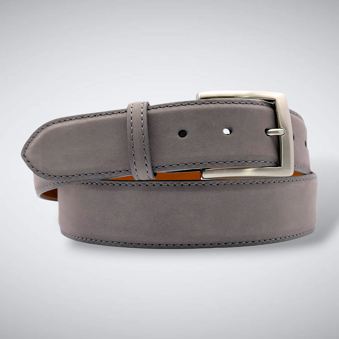 Italian Suede Calf Belt: Grey