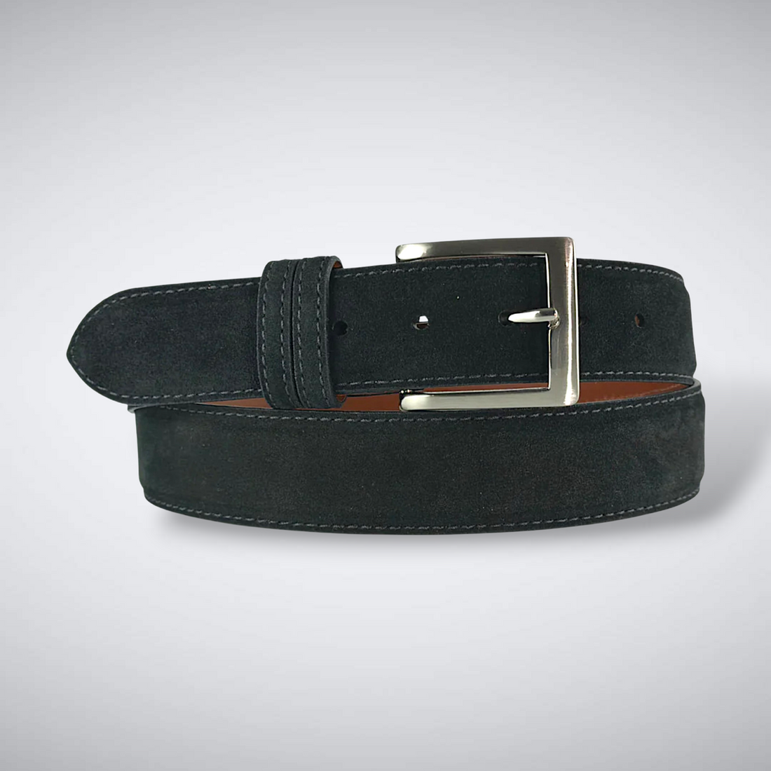 Italian Suede Calf Belt: Black