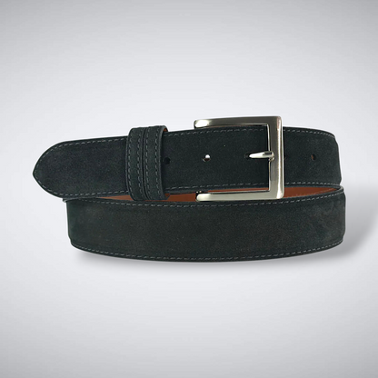 Italian Suede Calf Belt: Black