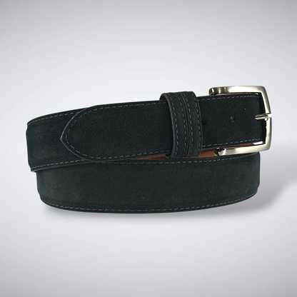Italian Suede Calf Belt: Black