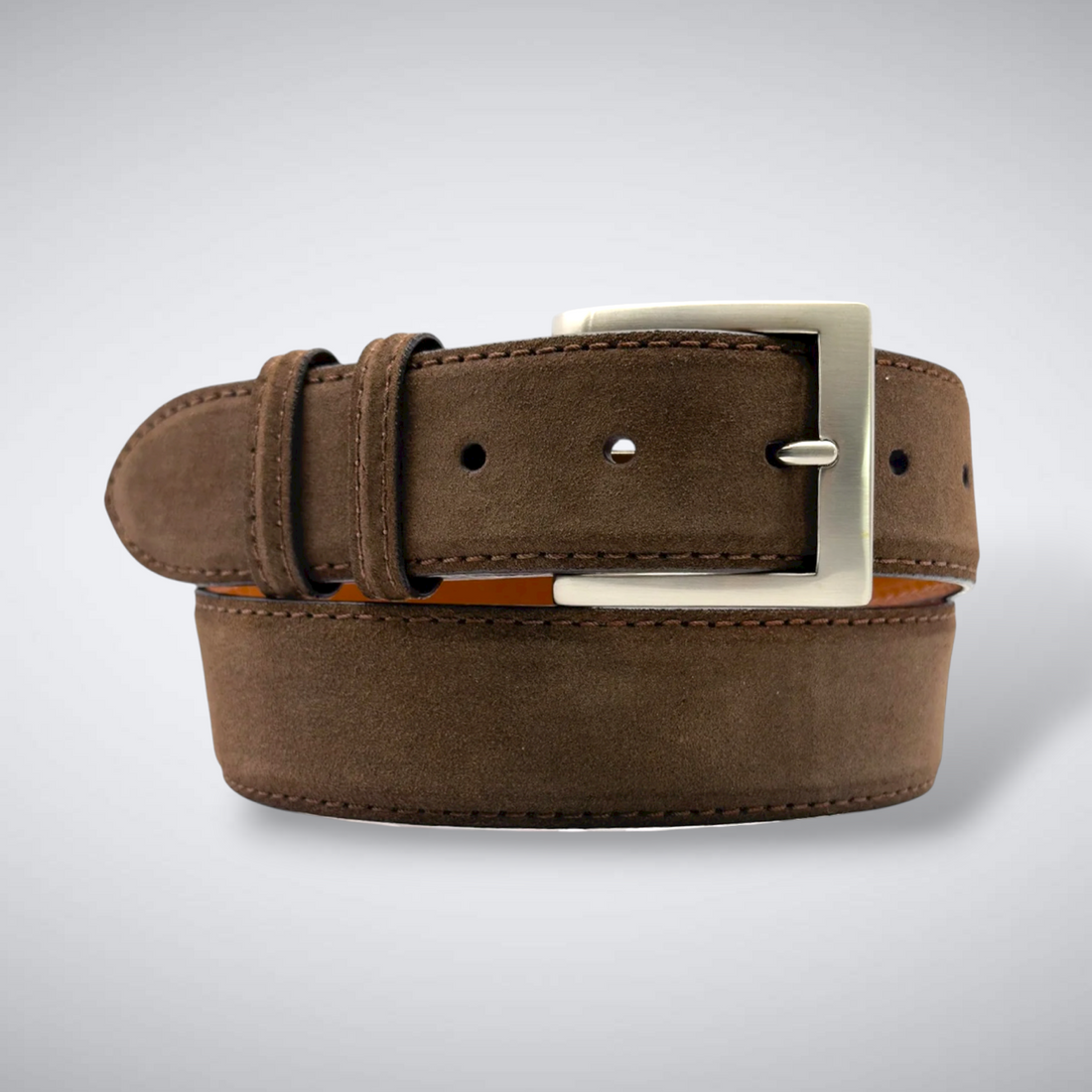 Italian Suede Calf Belt: Brown