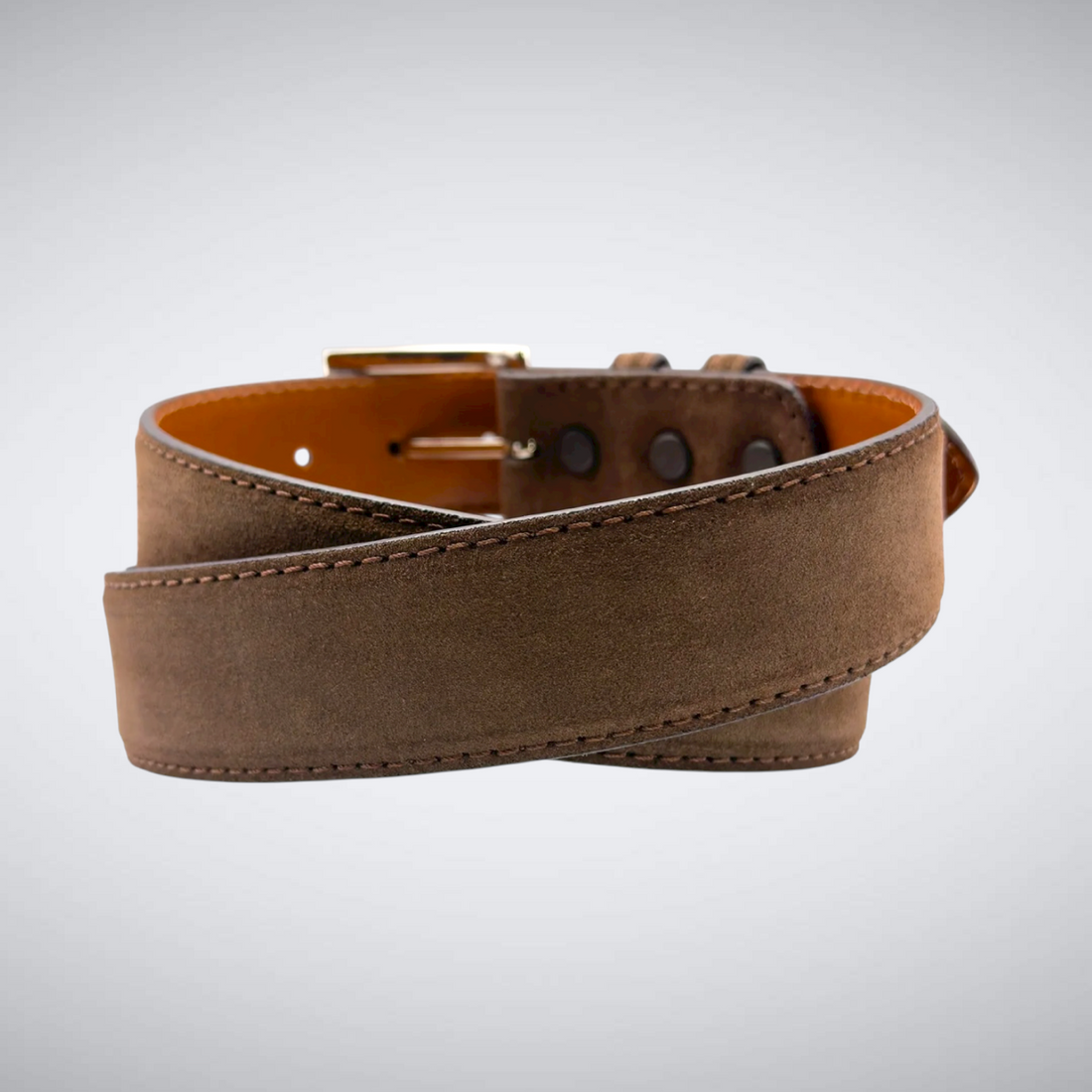 Italian Suede Calf Belt: Brown