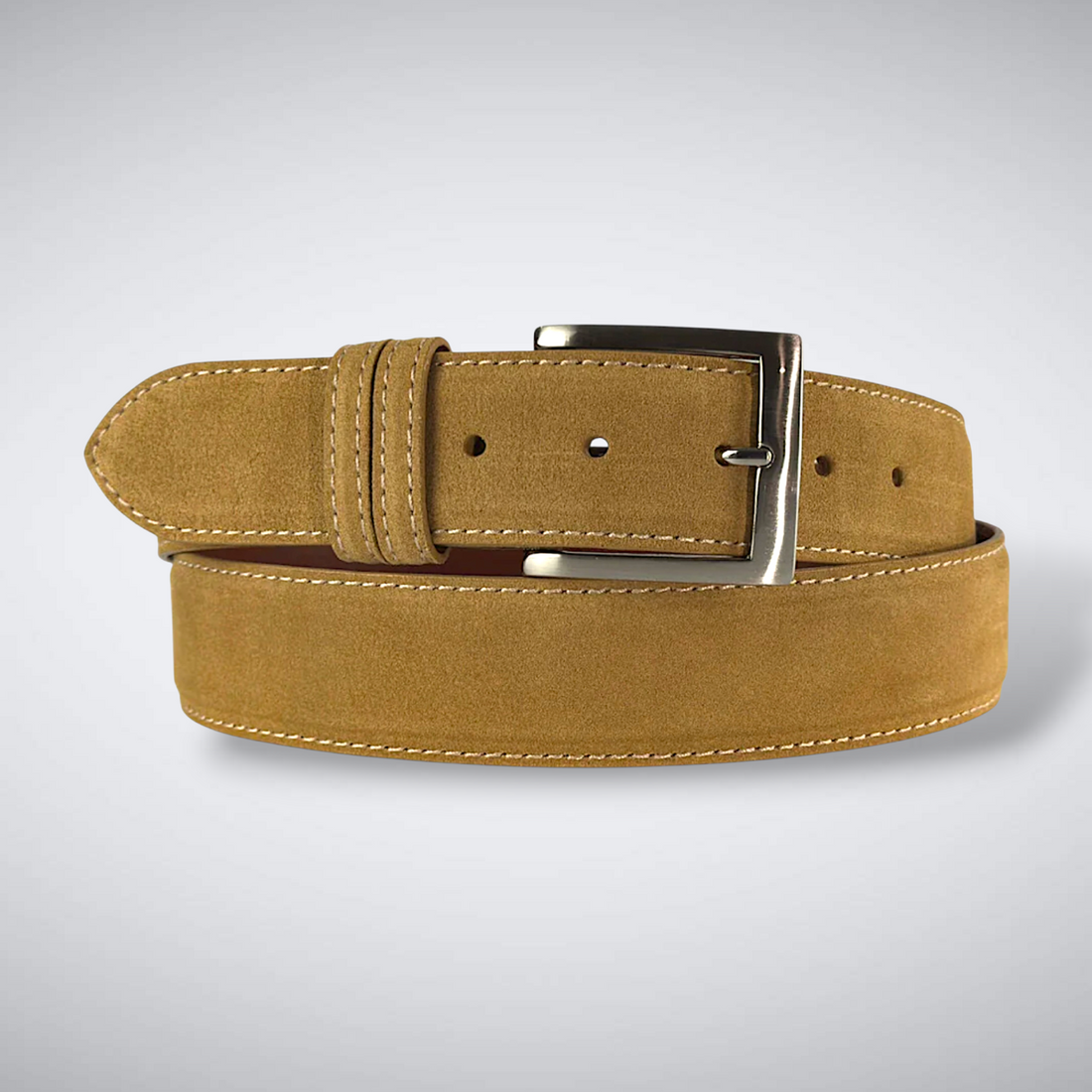 Italian Suede Calf Belt: Tan