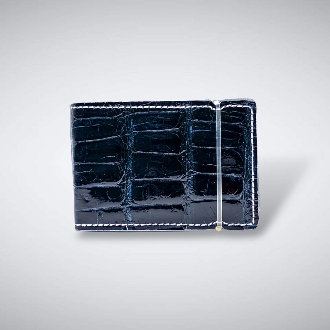 The Faldo Cash Cover — Navy Glazed Alligator