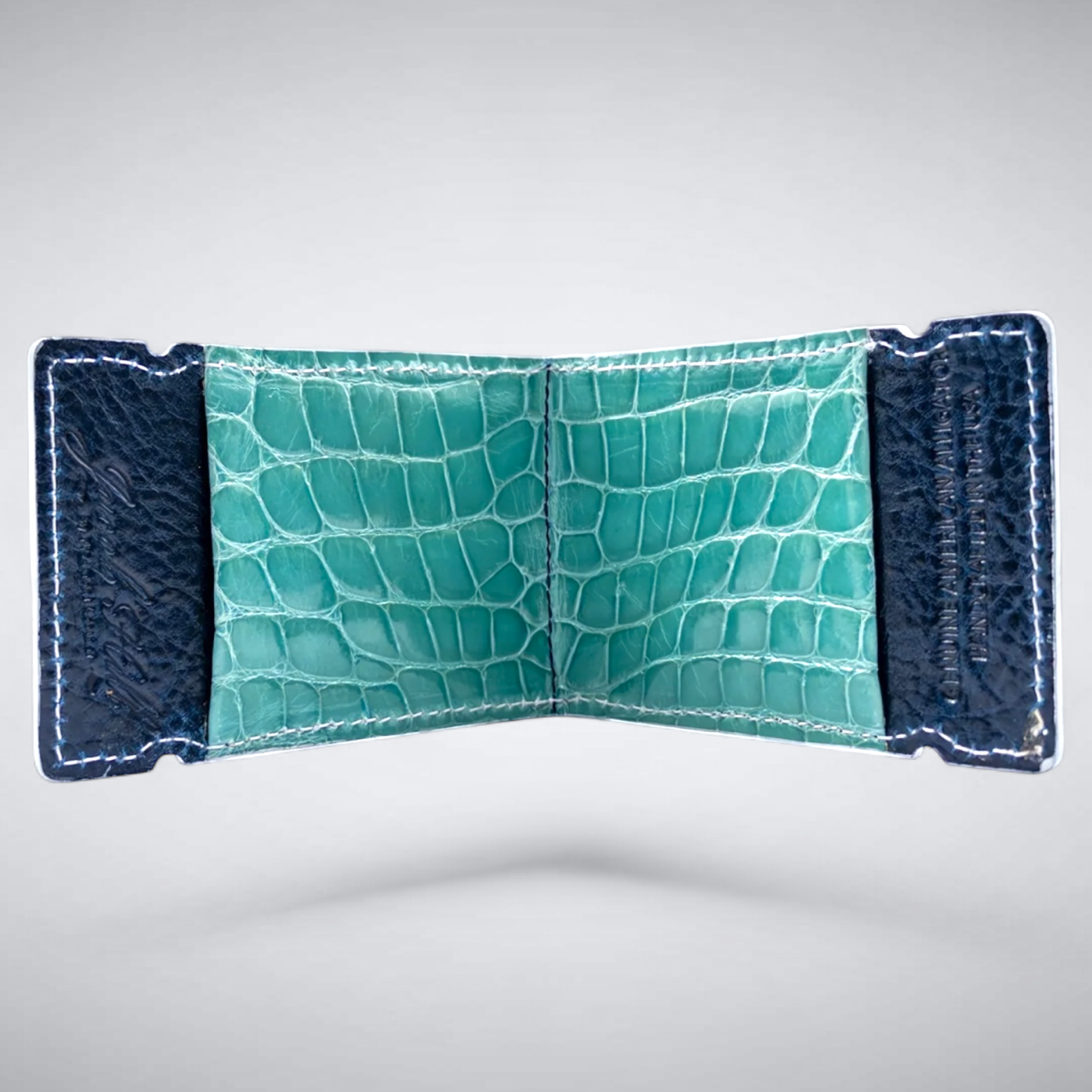 The Faldo Cash Cover — Navy Glazed Alligator