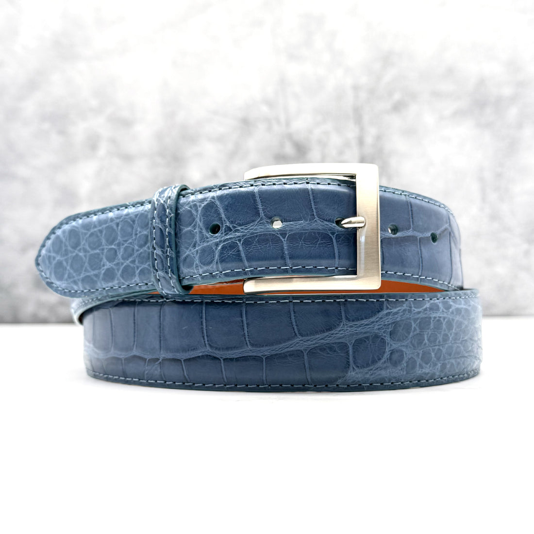 Ready To Ship Alligator Belt: French Blue (1.5&quot; width)