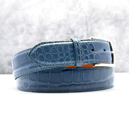 Ready To Ship Alligator Belt: French Blue (1.5&quot; width)