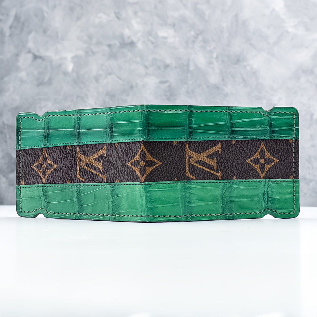 From Paris With Love Cash Cover:  Monogram And Grass Green Gator