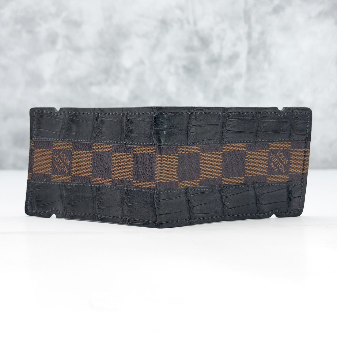 From Paris With Love Cash Cover:  Brown Damier And Matte Black Gator