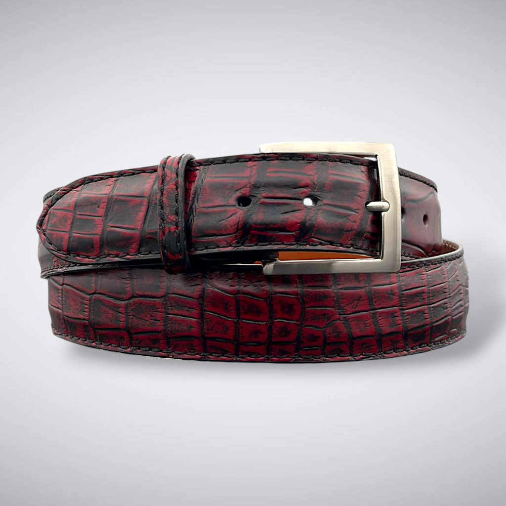 Alligator Belt — Garnet Spur| Matte