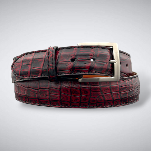 Alligator Belt — Garnet Spur| Matte
