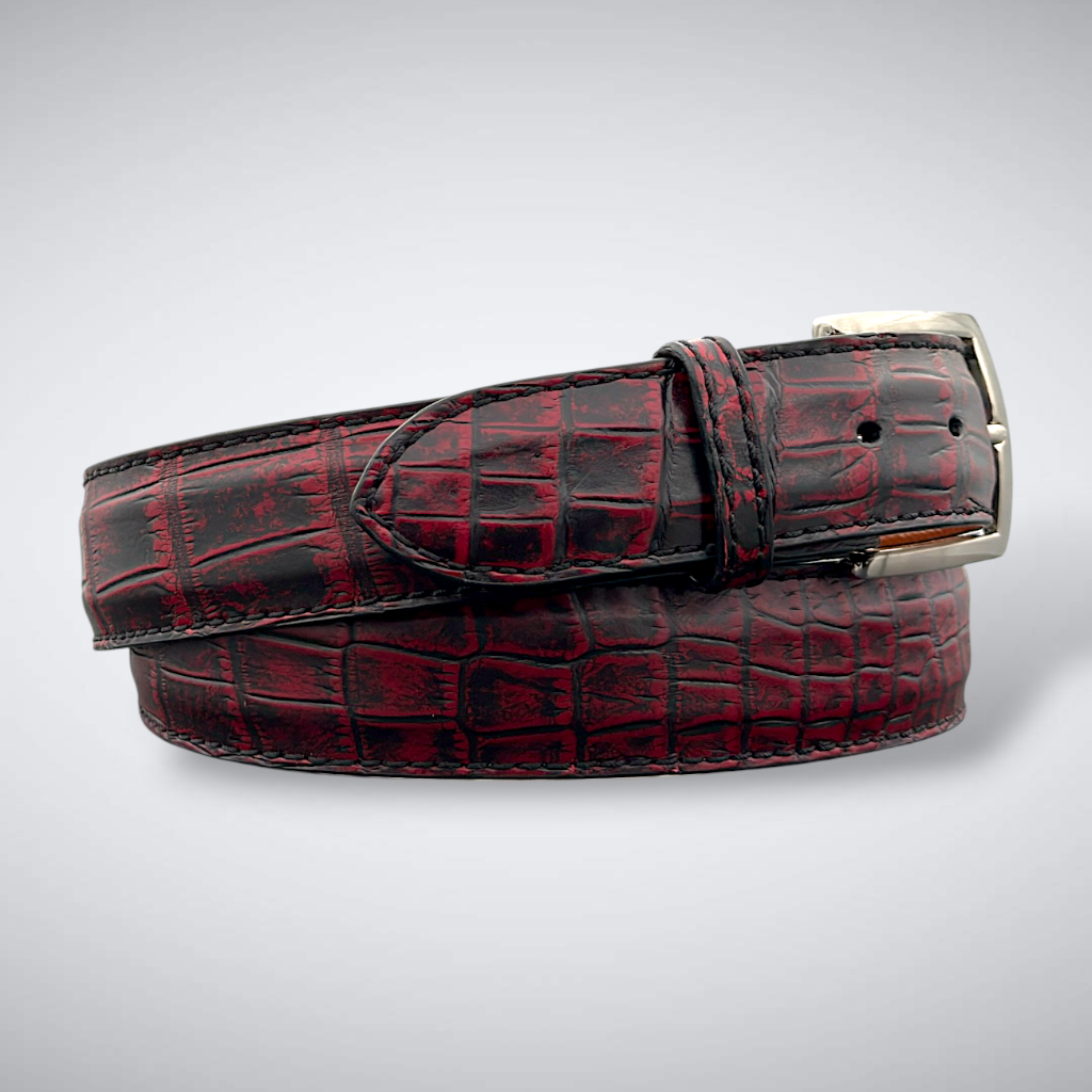 Alligator Belt — Garnet Spur| Matte