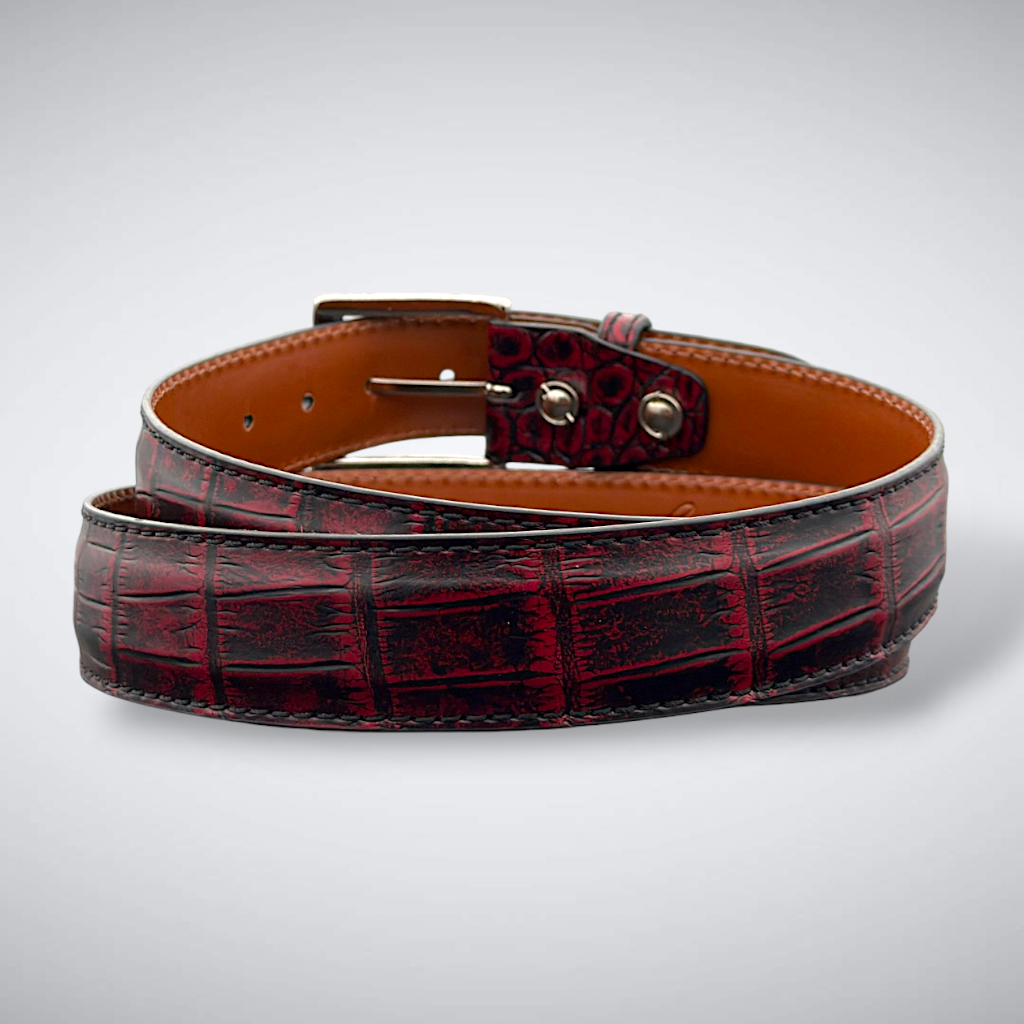 Alligator Belt — Garnet Spur| Matte
