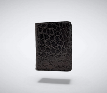 Matte Alligator Gaston Card Case: Black