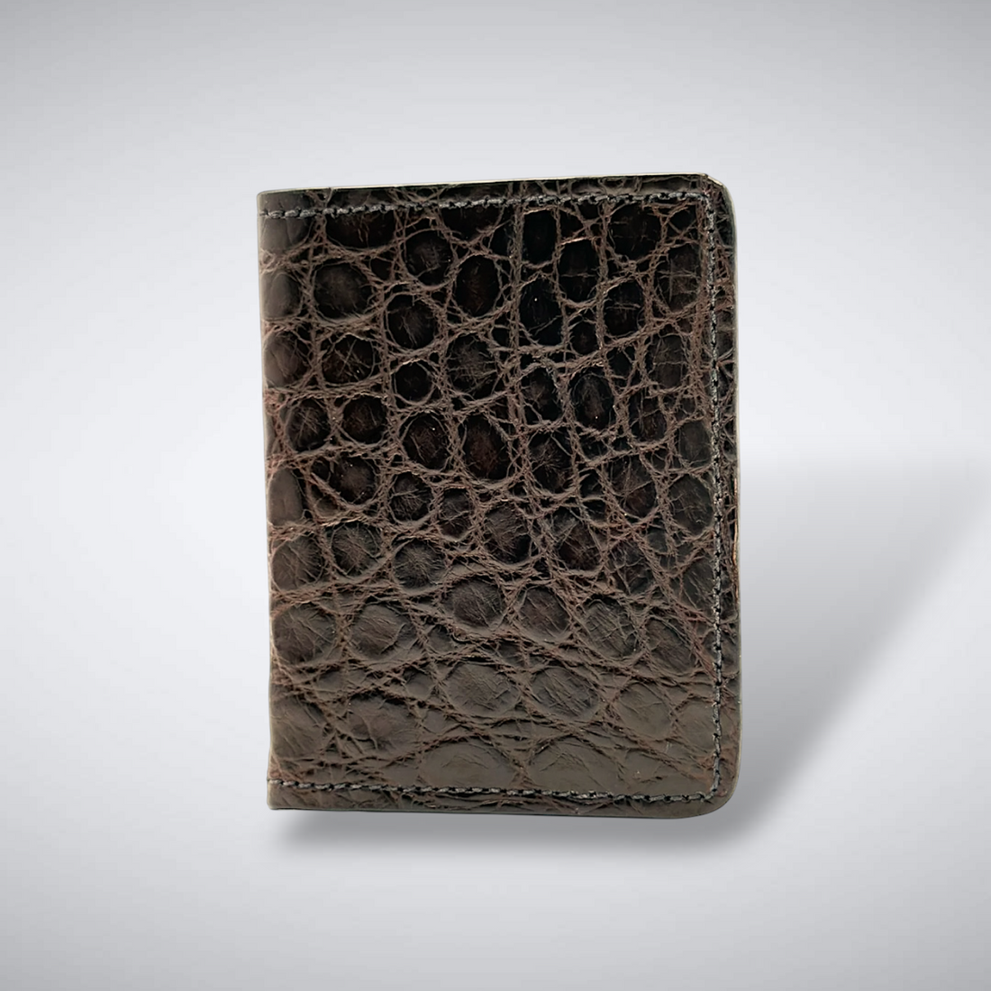 Matte Alligator Gaston Card Case: Espresso