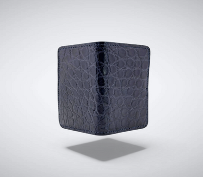 Matte Alligator Gaston Card Case: Navy