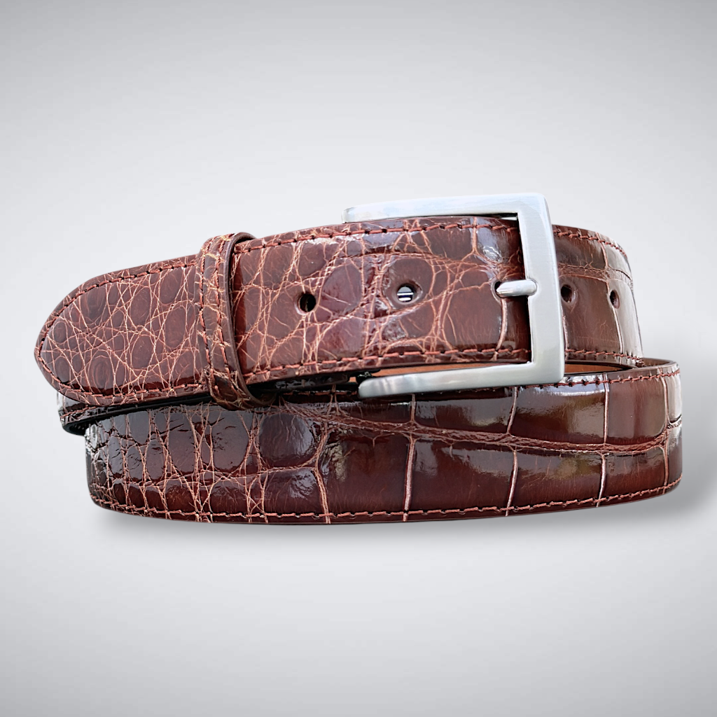 Alligator Belt —Cognac | Glazed