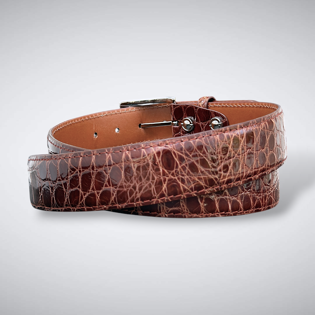 Alligator Belt —Cognac | Glazed