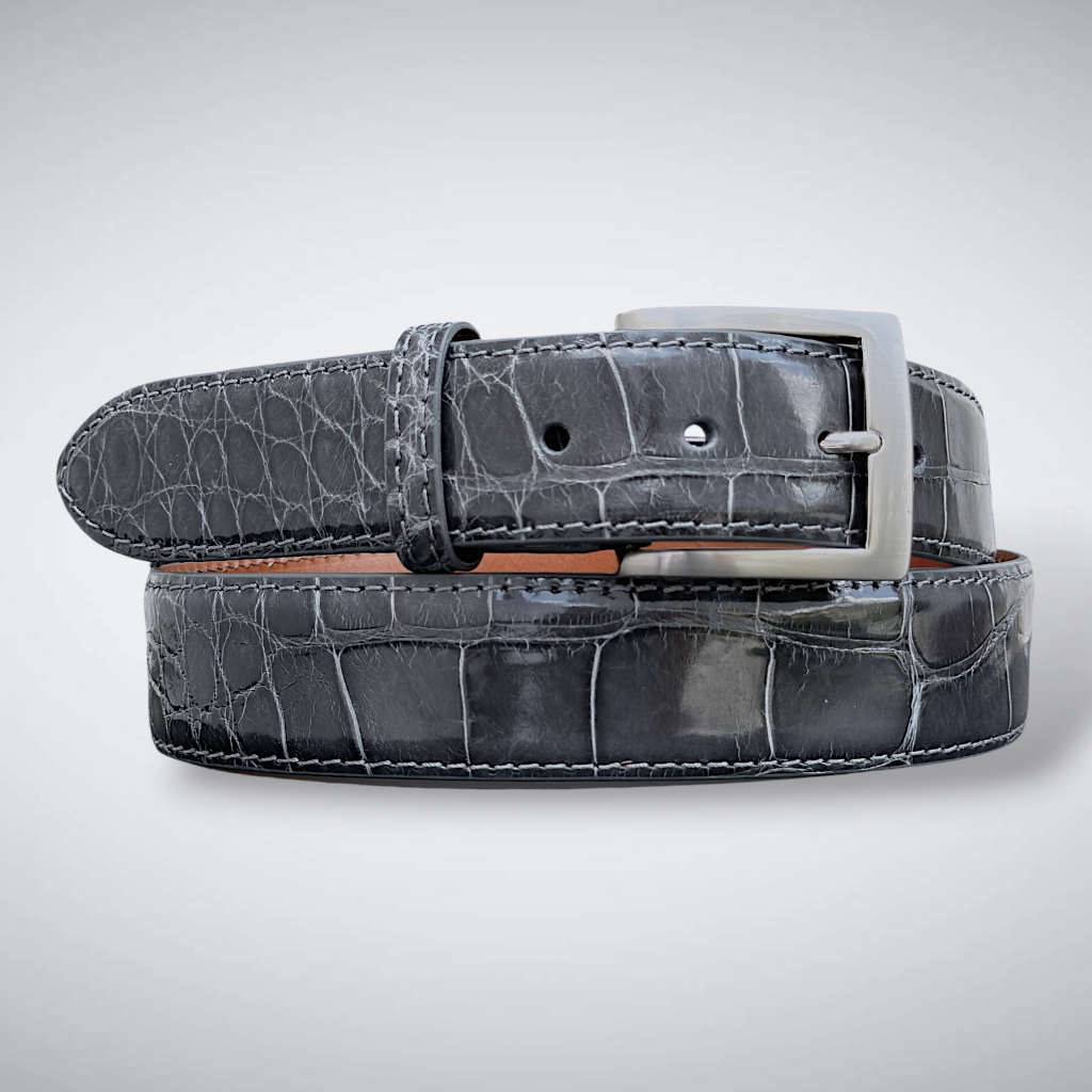 Alligator Belt — Dark Gray | Glazed