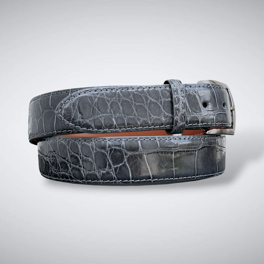 Alligator Belt — Dark Gray | Glazed