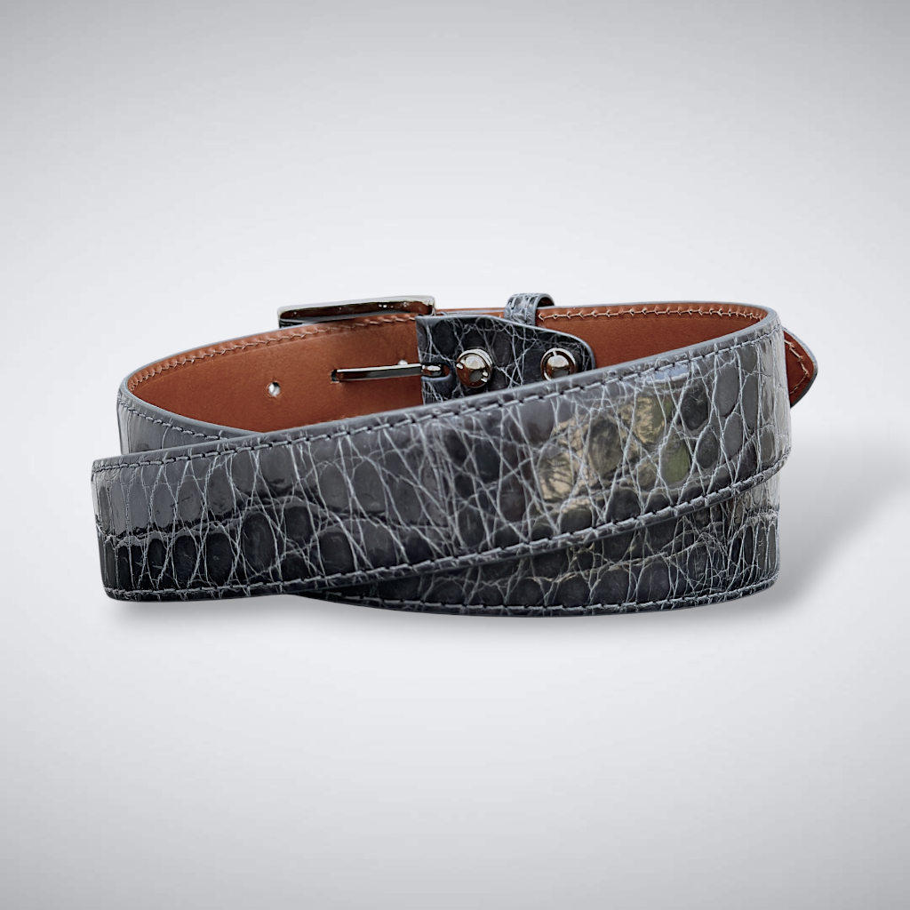 Alligator Belt — Dark Gray | Glazed
