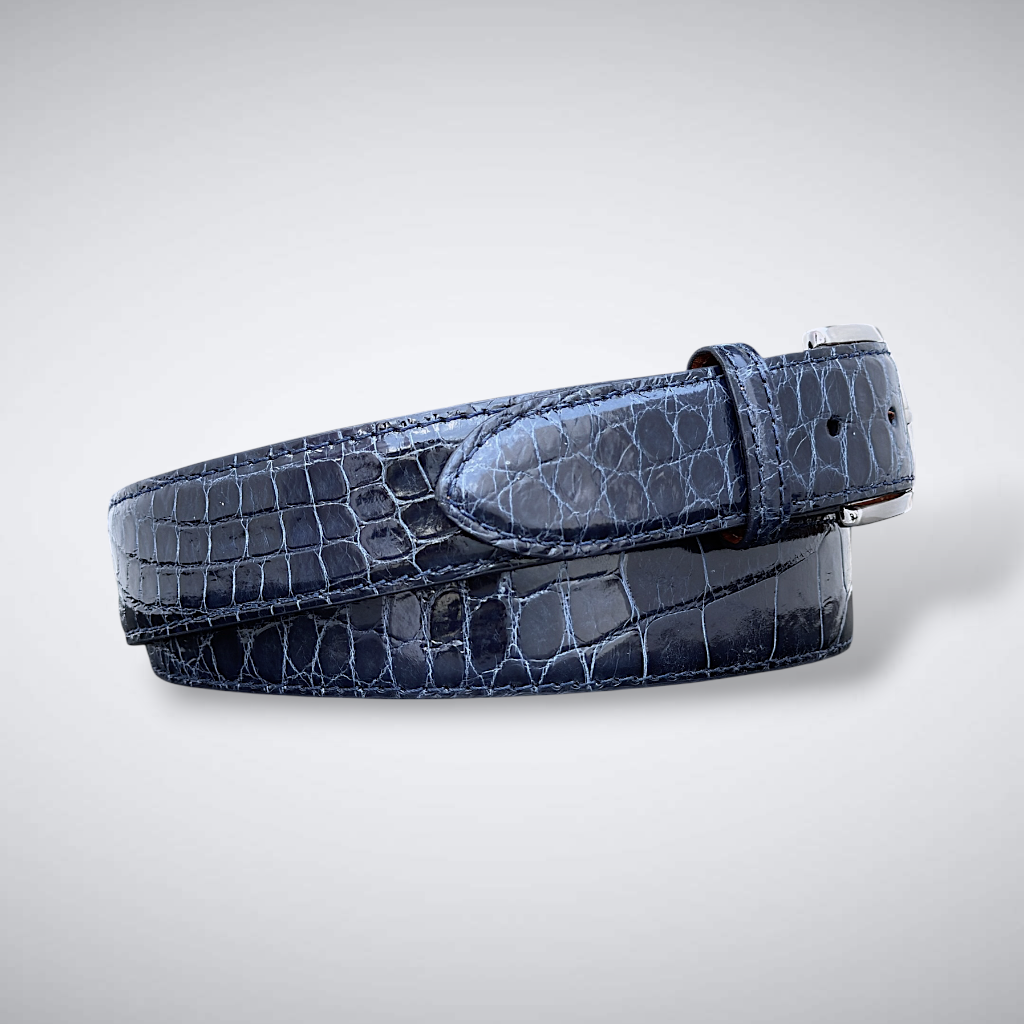 Alligator Belt — Navy | Glazed