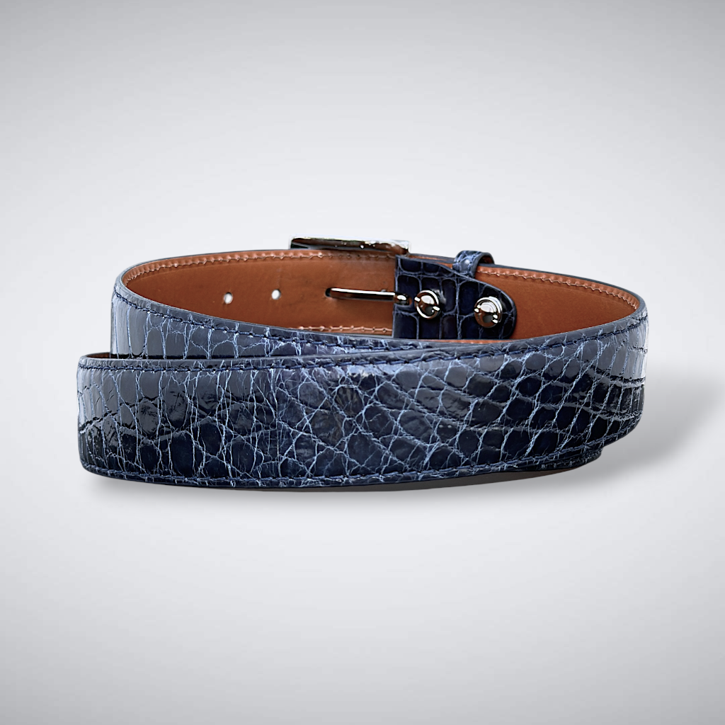 Alligator Belt — Navy | Glazed