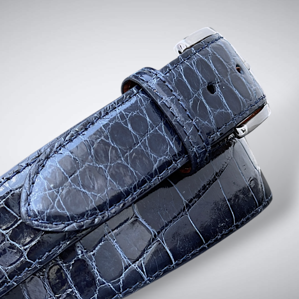 Alligator Belt — Navy | Glazed