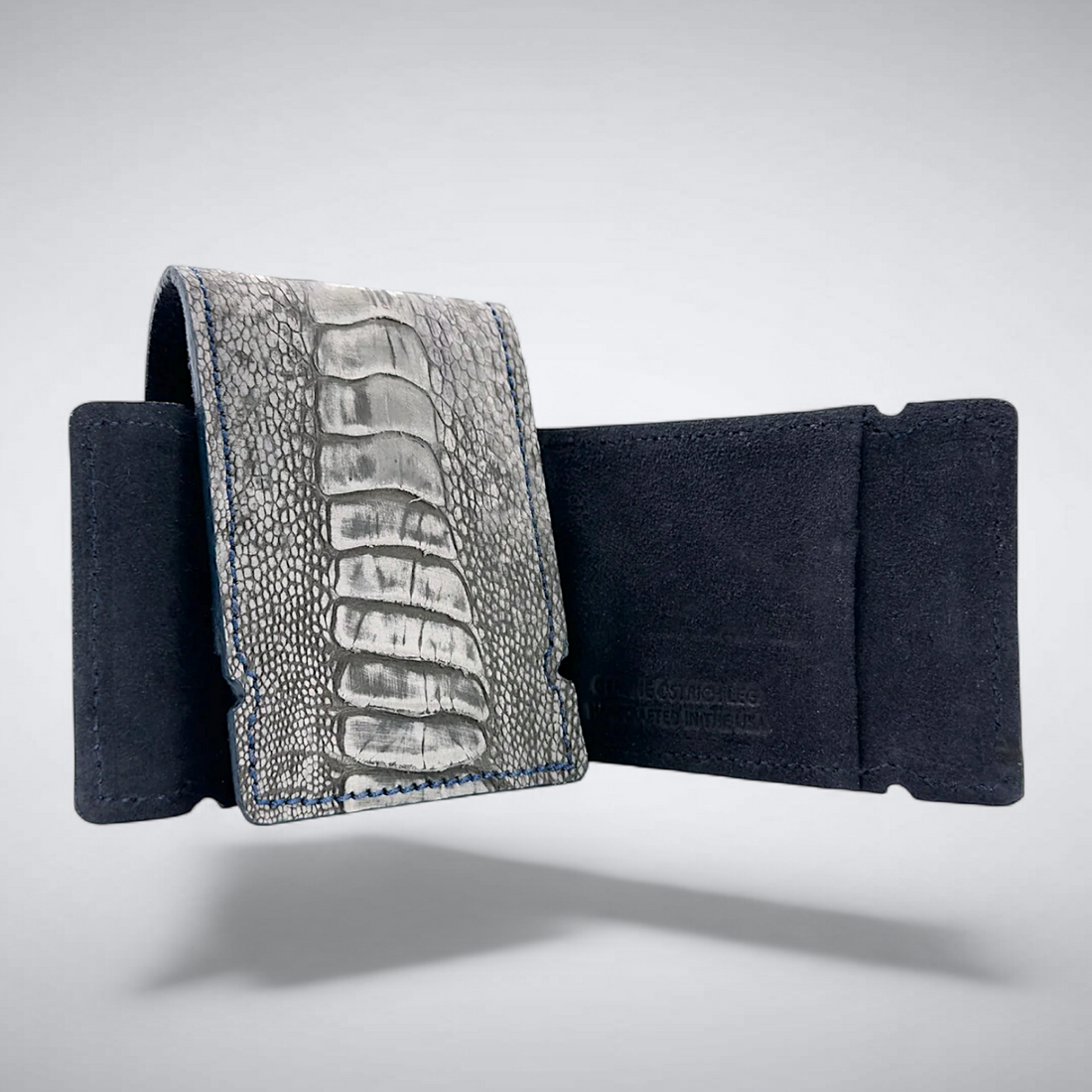 The Cypress Cash Cover — Suede Grey Ostrich Shin