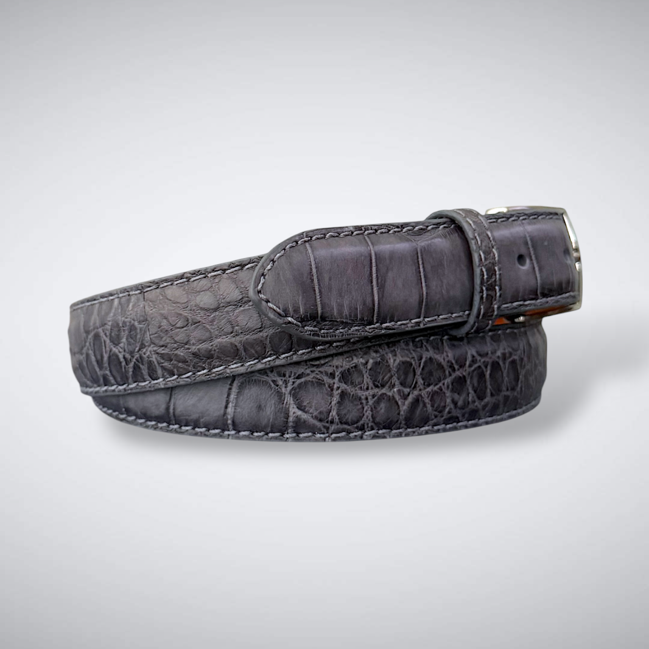 Slate Bay Alligator Belt (Grey, 1 3/8&quot; wide)
