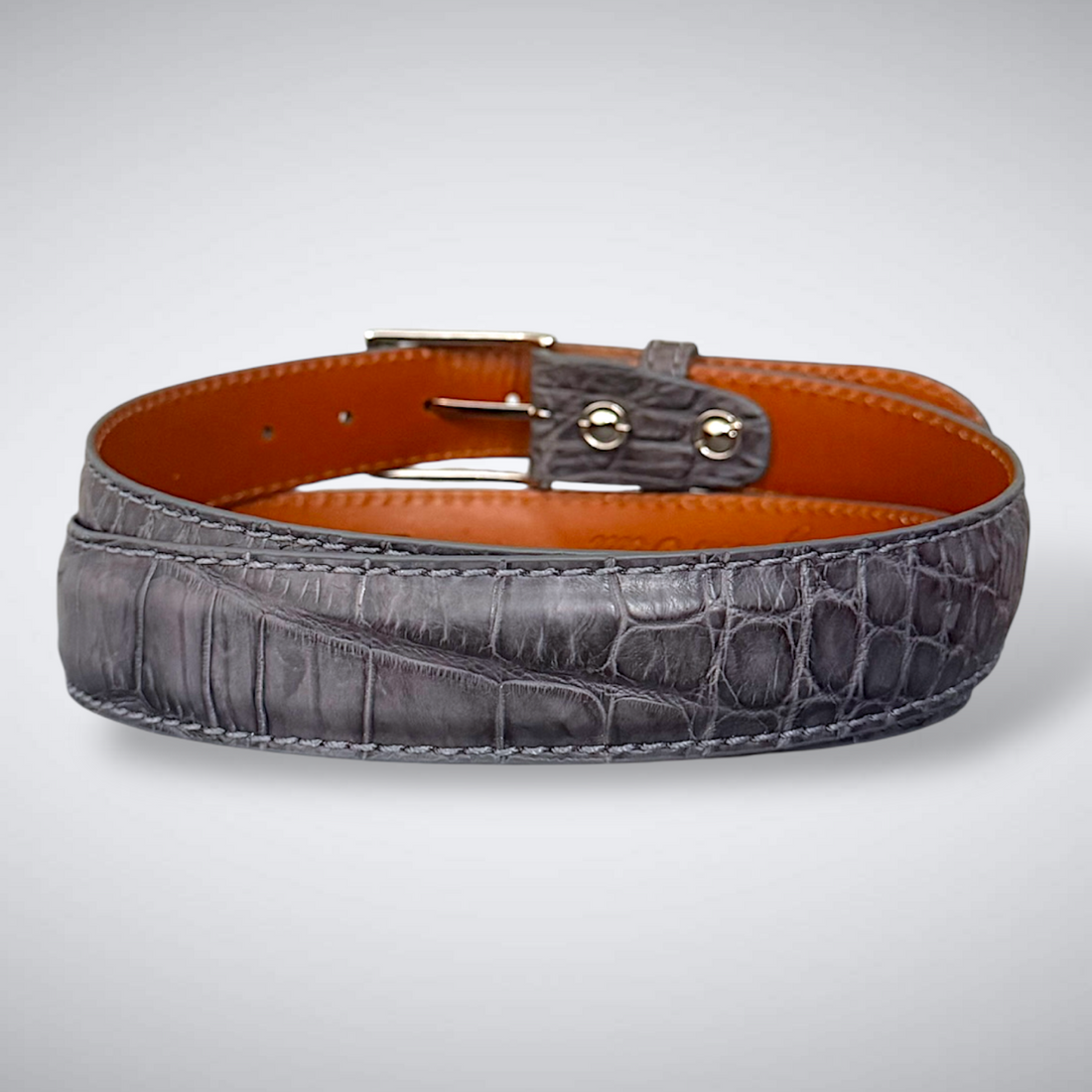 Slate Bay Alligator Belt (Grey, 1 3/8&quot; wide)