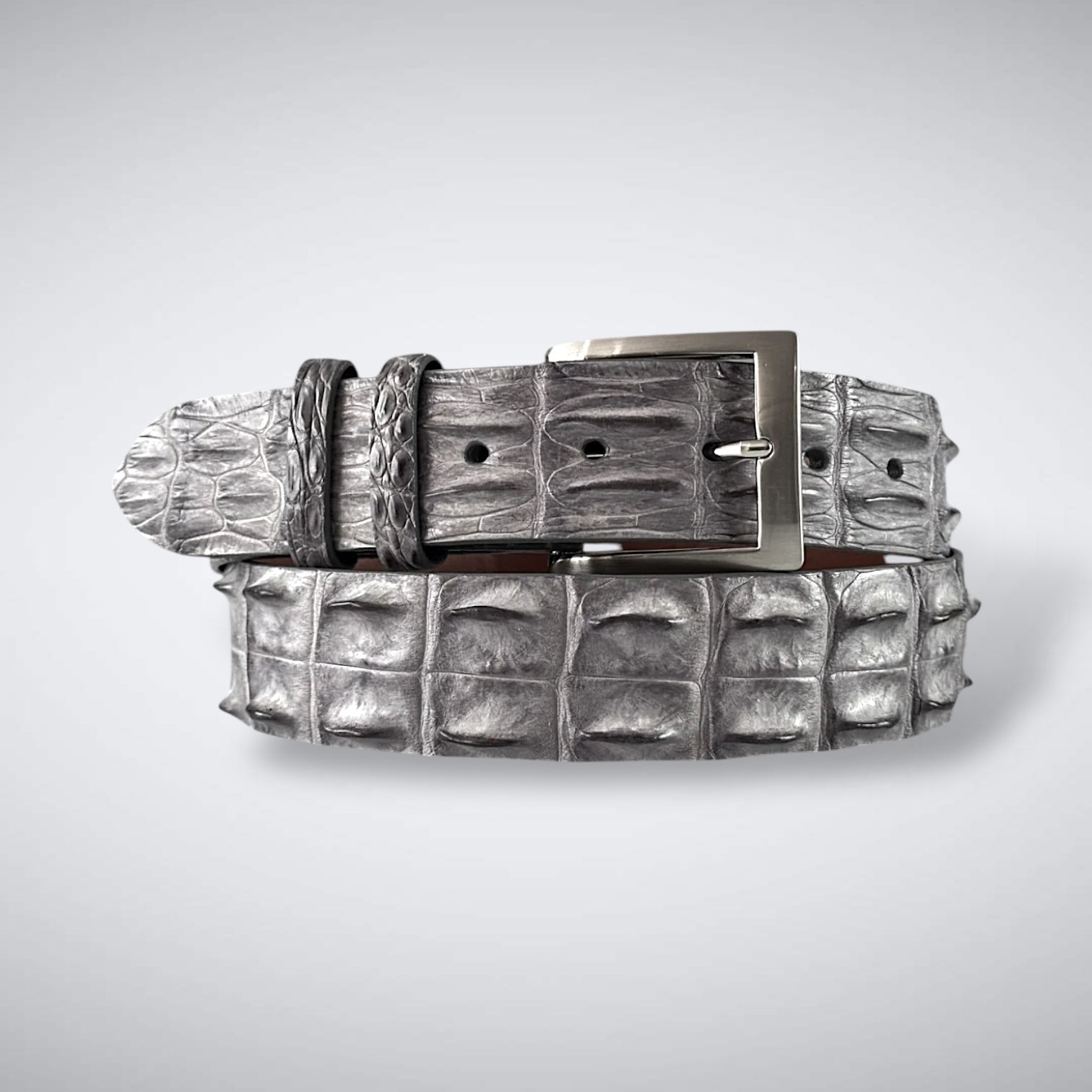 Crocodile Belt — Gray | Saltwater