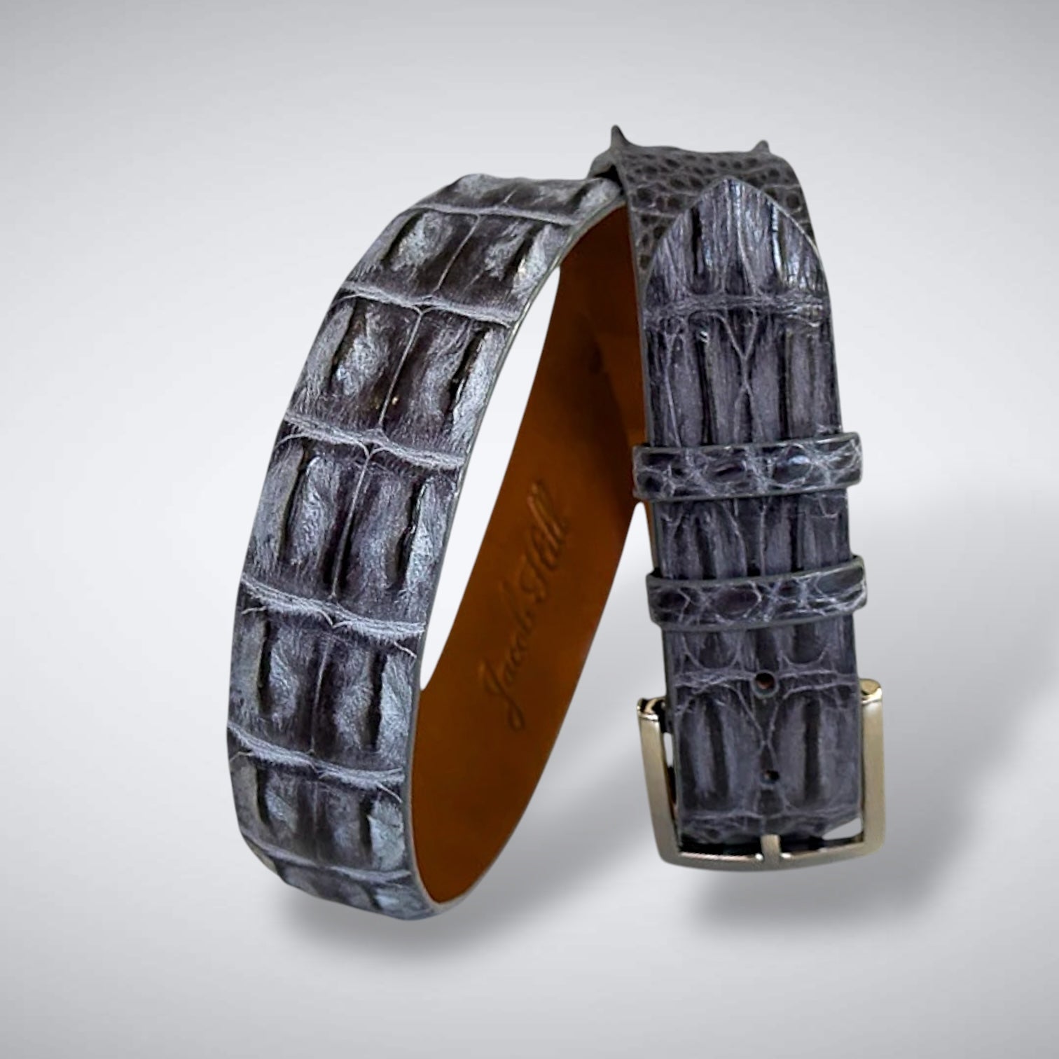 Saltwater Crocodile Belt: Antique Grey