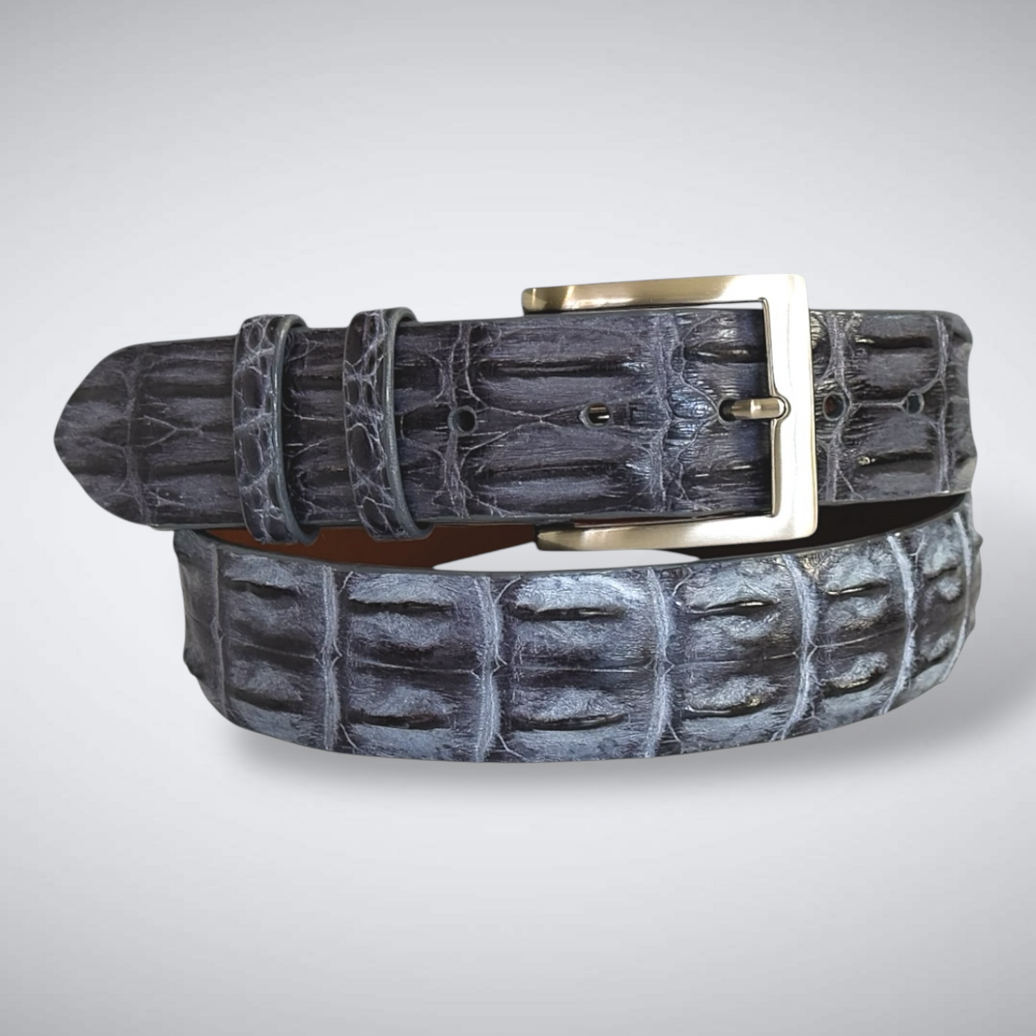 Saltwater Crocodile Belt: Antique Grey