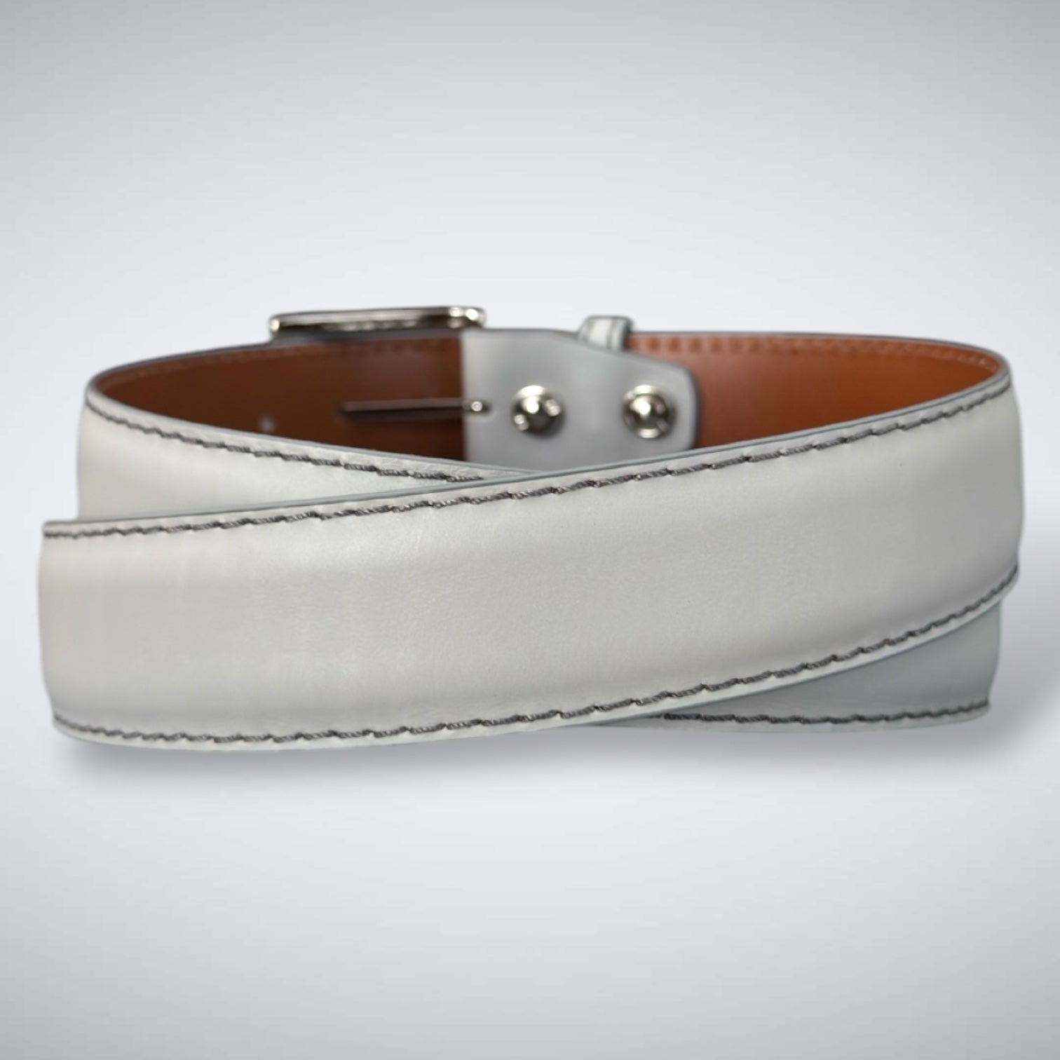 Ready To Ship Italian Calf Belt: Muirfield Mist (1.5 Width)
