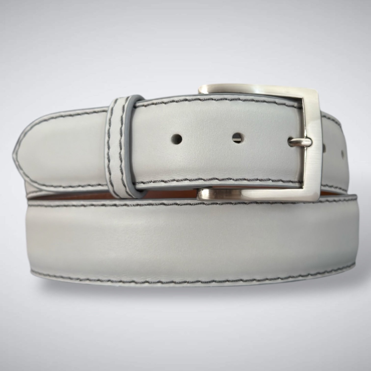Ready To Ship Italian Calf Belt: Muirfield Mist (1.5 Width)