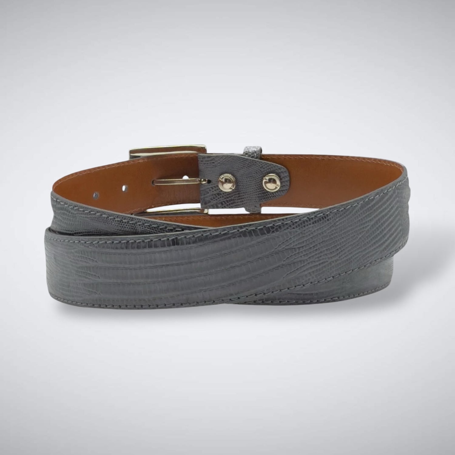 Patagonia Lizard Belt (Grey Tonal Stitch)