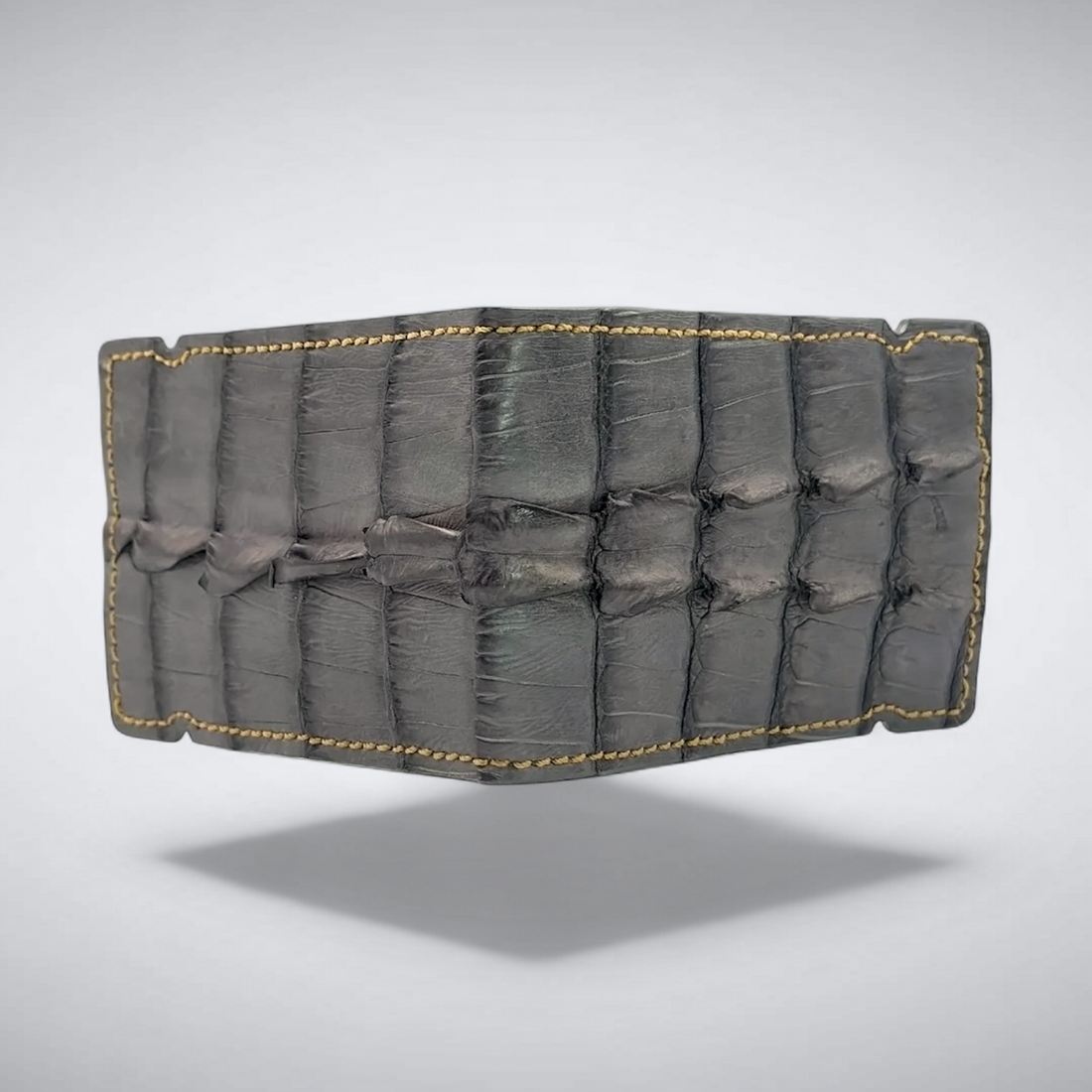 Matte Caiman Horn Back Cash Cover: Shadow Stone