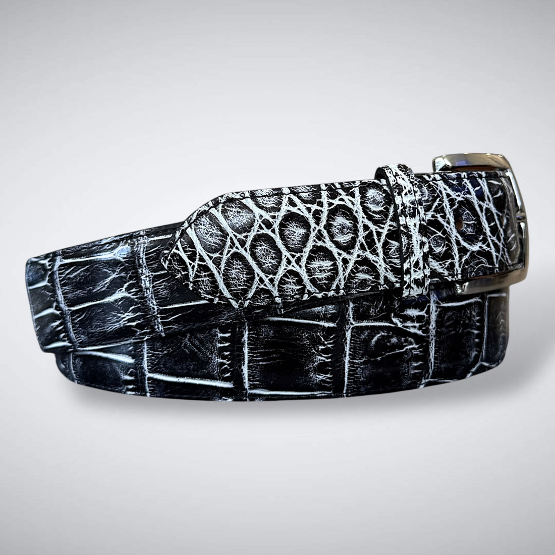 Ready To Ship One Piece Alligator Belt: Carbon PM