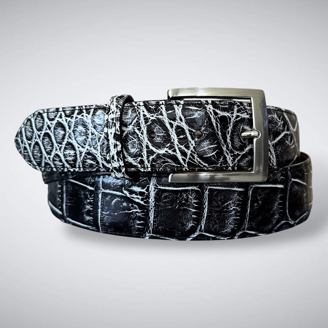 Ready To Ship One Piece Alligator Belt: Carbon PM