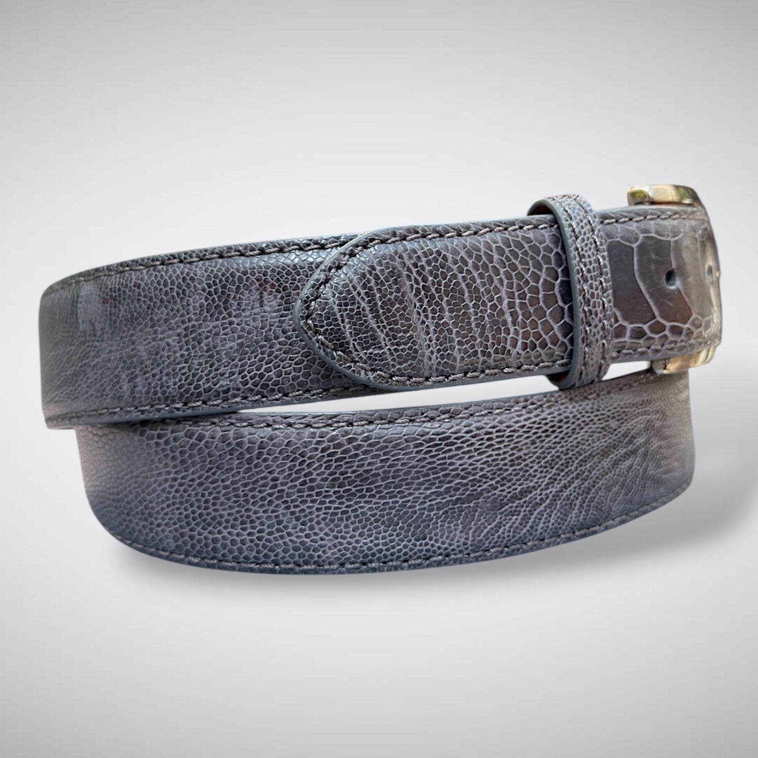 Ostrich Belt — Dark Gray | Shin