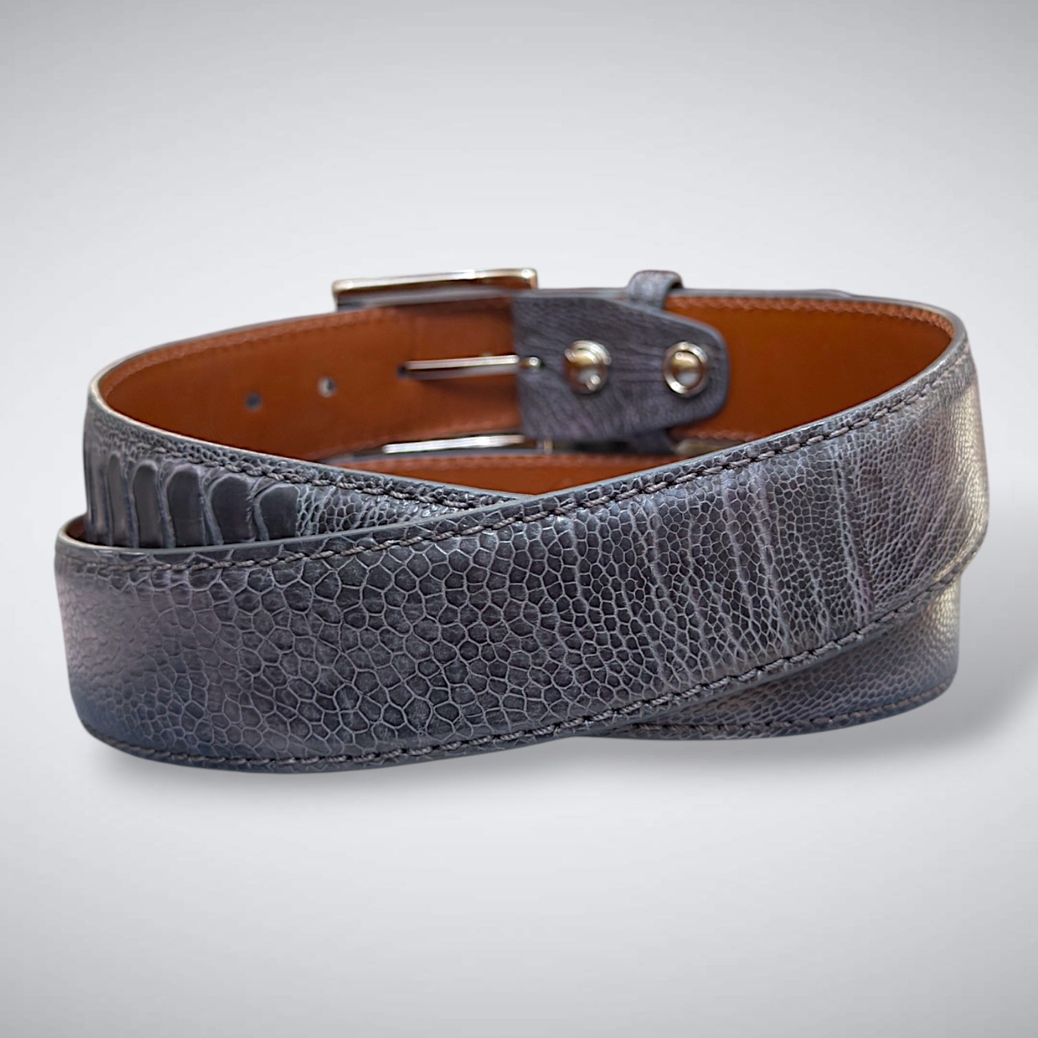 Ostrich Belt — Dark Gray | Shin