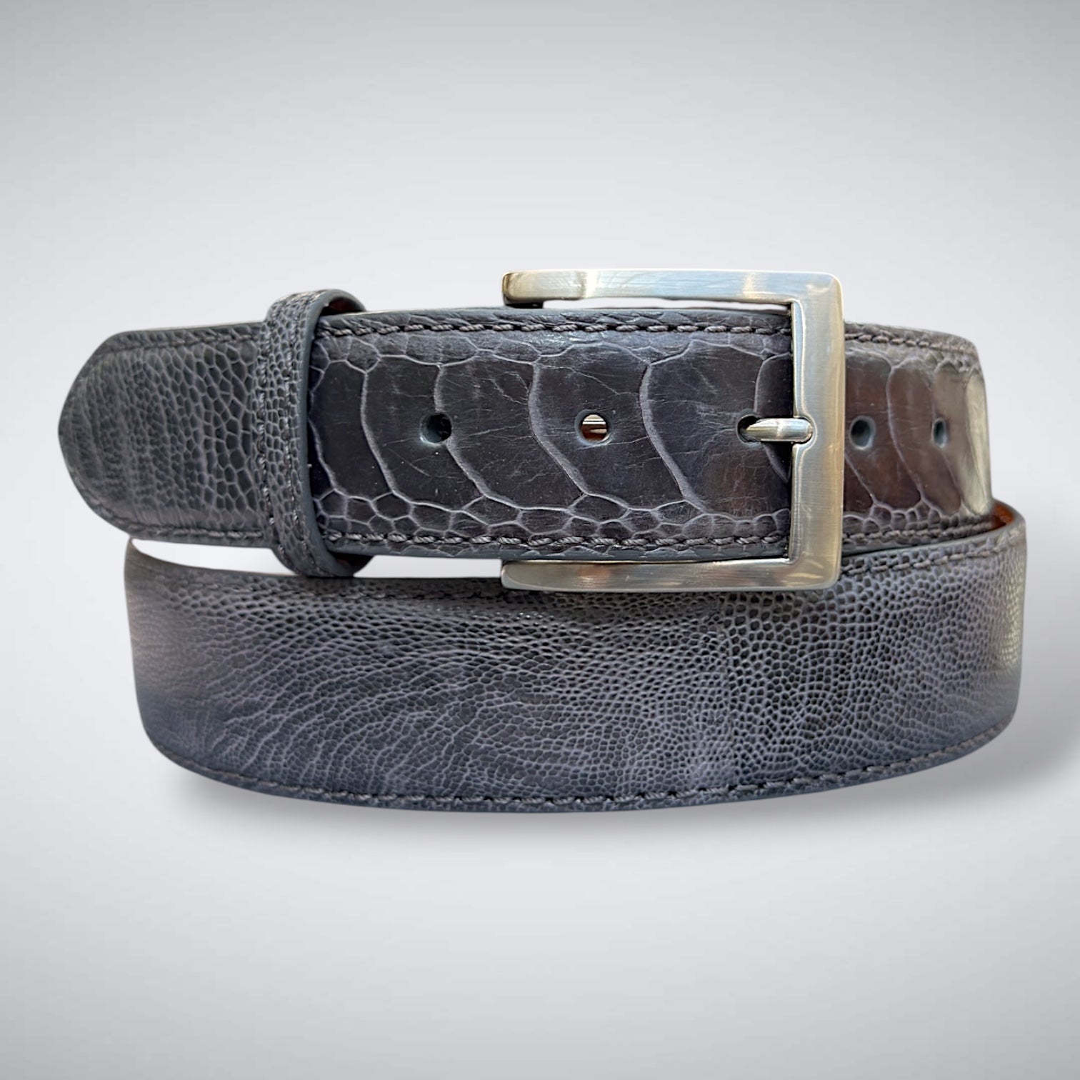 Ostrich Belt — Dark Gray | Shin