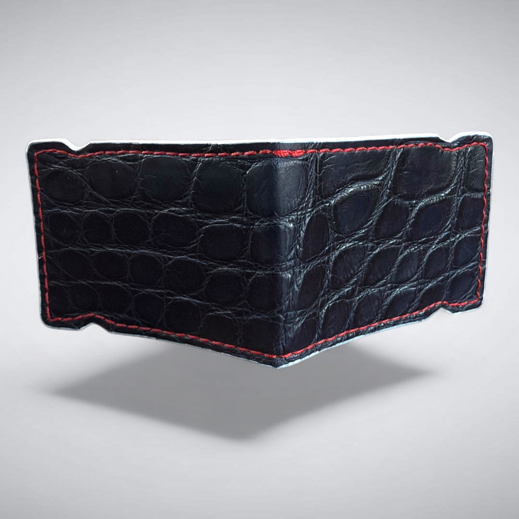 Independence 250 – Matte Navy Alligator Cash CoverRed Stitch White Edge