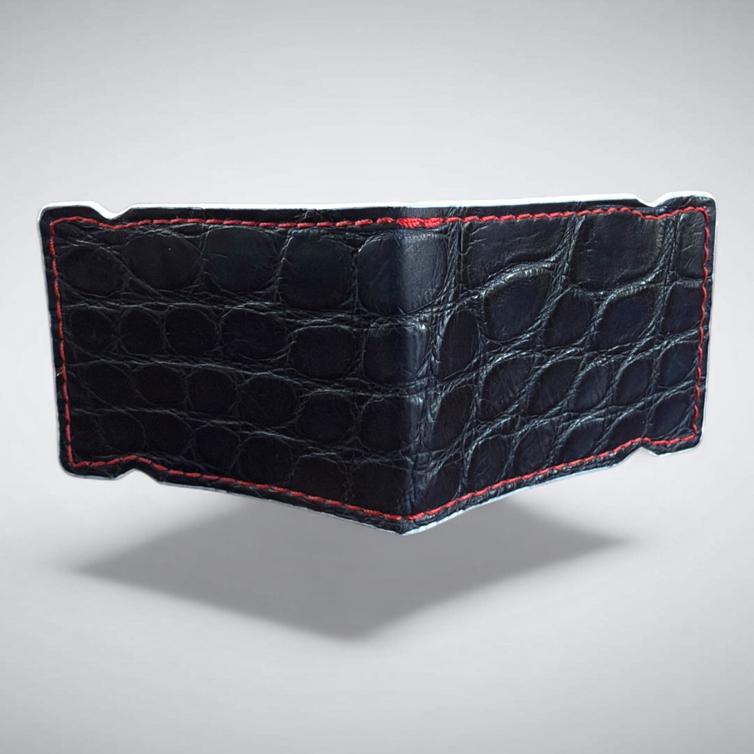 Independence 250 – Matte Navy Alligator Cash CoverRed Stitch White Edge