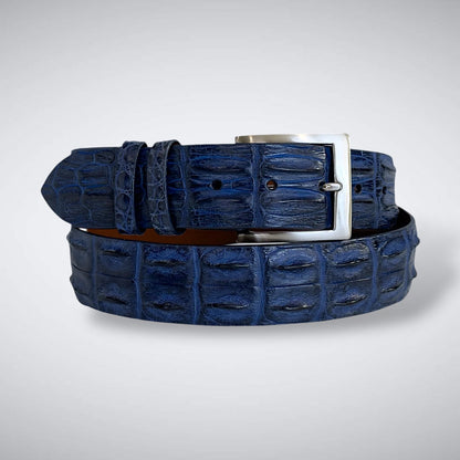 Saltwater Crocodile Belt: Indigo