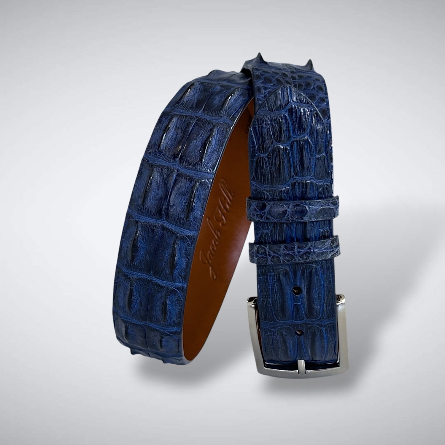 Saltwater Crocodile Belt: Indigo