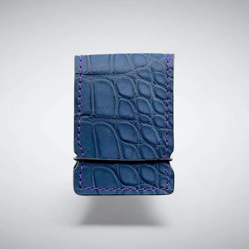 Alligator Cash Cover — Indigo Aubergine